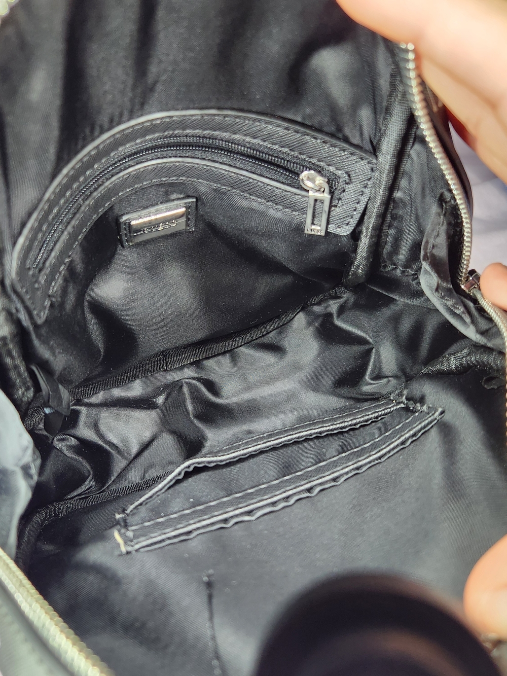 GUESS Black Logo-Print Mini Backpack - Picture 4 of 4